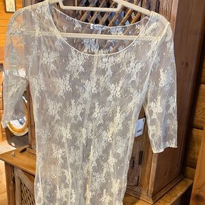 Free People Cream Lace Top